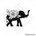 Floral elephant svg file | Elephant with sunflower svg | Floral animal svg