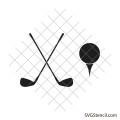 Crossed golf clubs svg | Golf ball svg | Golf outline svg