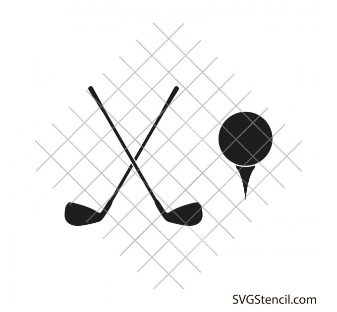 Crossed golf clubs svg | Golf ball svg | Golf outline svg