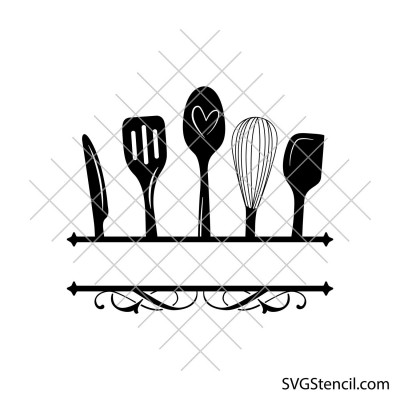 Kitchen split frame svg | Kitchen monogram svg | Cooking svg