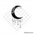 Mystical moon svg | Celestial dreamcatcher moon svg | Boho moon svg