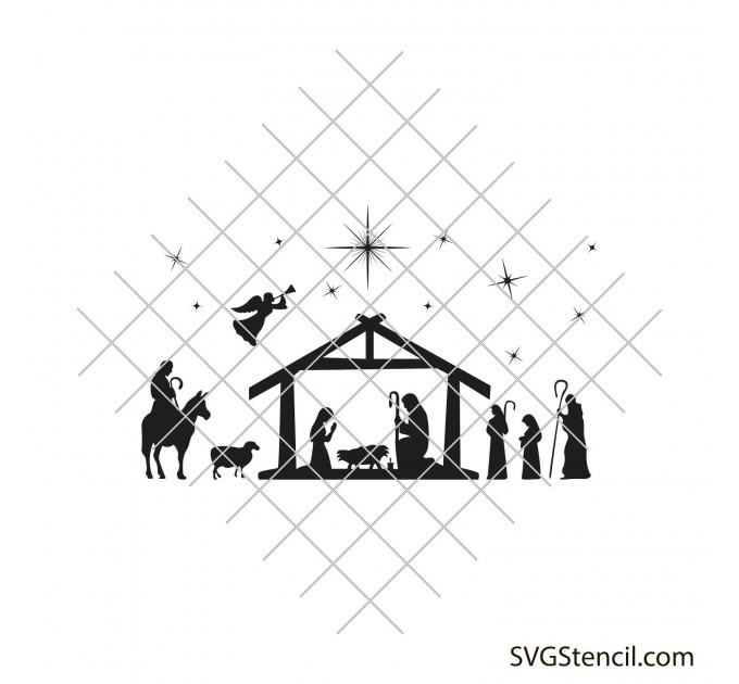 Nativity svg | Nativity scene svg | Holiday decoration decal