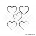 Open heart svg | Hand drawn heart svg | Heart monogram svg