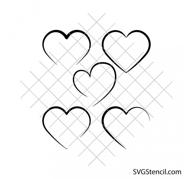 Open heart svg | Hand drawn heart svg | Heart monogram svg