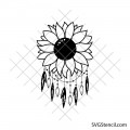 Sunflower dream catcher svg | Sunflower with feather dream catcher svg