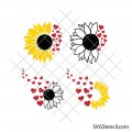 Sunflower heart svg | Love sunflower svg | Flower svg