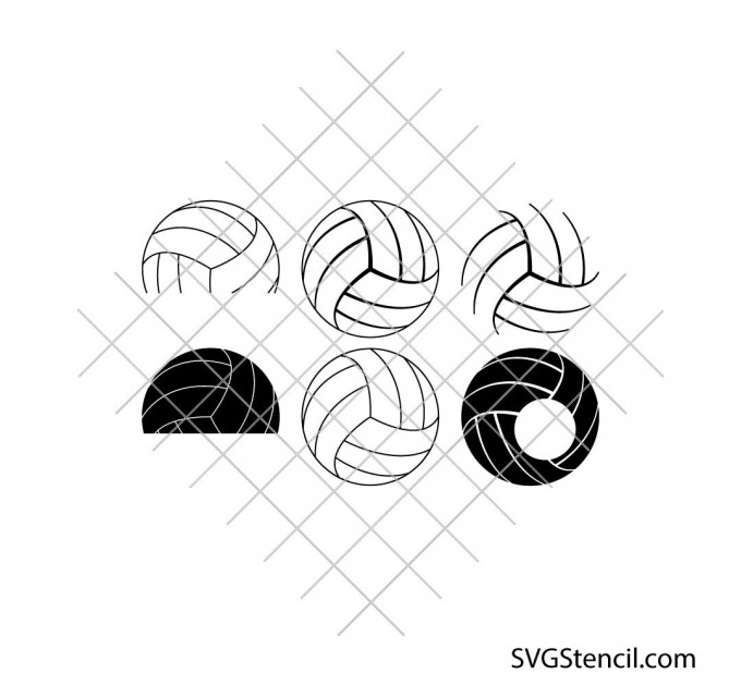 Volleyball ball svg bundle | Volleyball clipart | Volleyball name svg