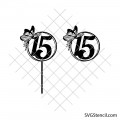 15th birthday svg | Birthday cake topper design | Happy birthday svg