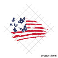 American Flag with flying butterflies svg | 4th of July svg