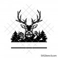 Deer monogram svg | Deer hunting svg | Forest monogram svg