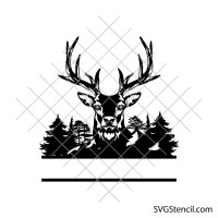 Deer monogram svg | Deer hunting svg | Forest monogram svg