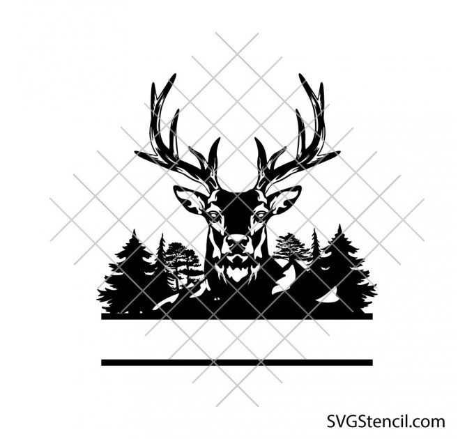 Deer monogram svg | Deer hunting svg | Forest monogram svg