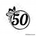 50th birthday with a butterfly svg cake topper design | Birthday shirt svg