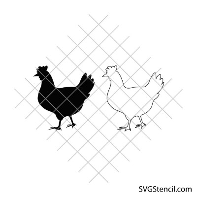 Chicken svg | Chicken outline | Hen silhouette