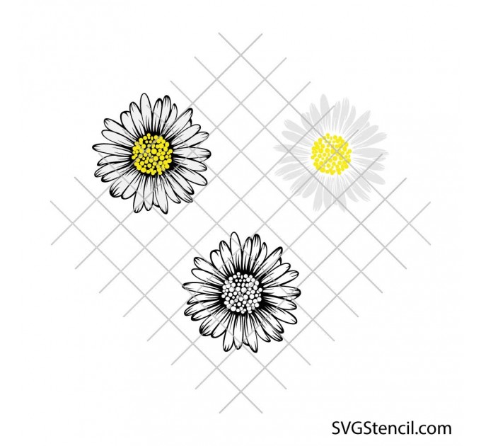 Layered daisy svg | Gerbera daisy svg | White daisy svg