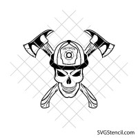 Firefighter skull svg file | Dad life svg | Fire wife svg
