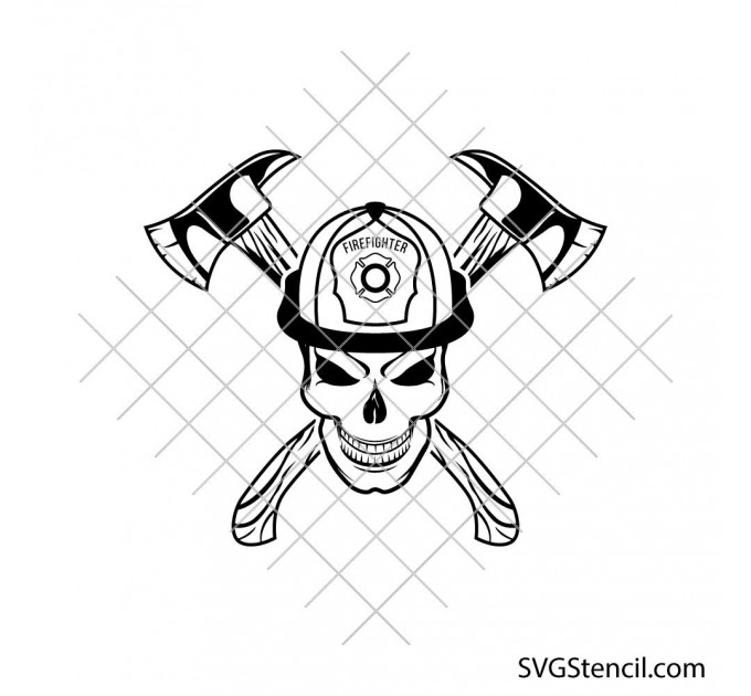 Firefighter skull svg file | Dad life svg | Fire wife svg