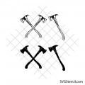 Firefighters axe svg | Crossed axe svg | Tools svg