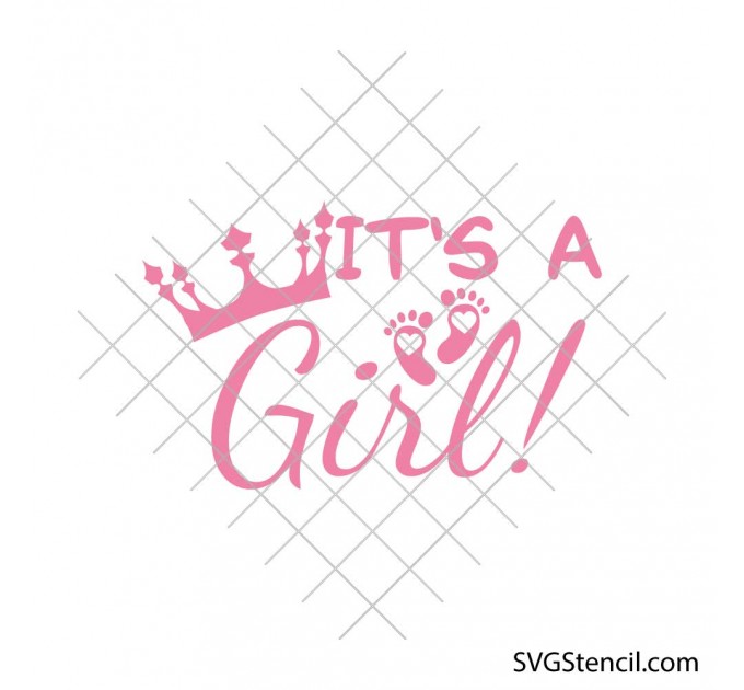 Its a Girl svg | Baby announcement svg | Baby shower onesie svg