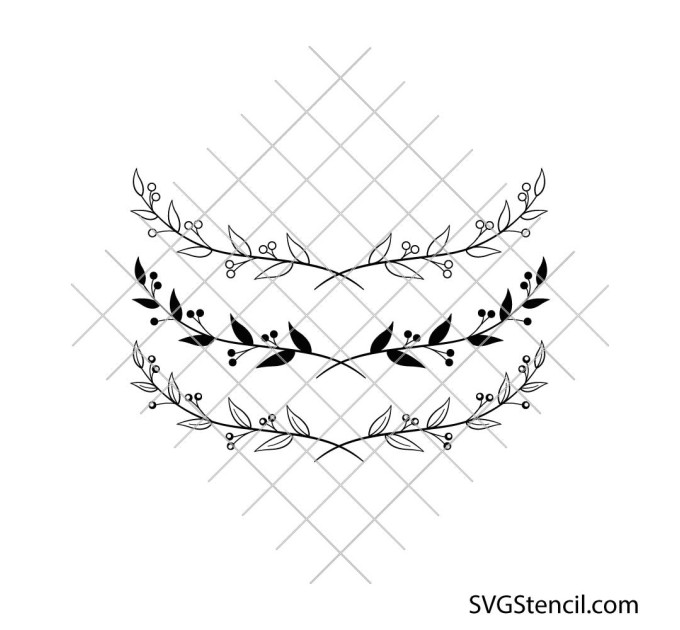 Laurel wreath border svg | Leaf border svg | Wedding wreath svg