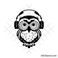 Musical owl svg | Cute owl svg| Owl with headphones svg