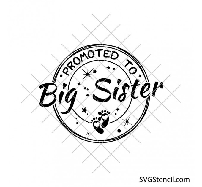 Promoted to Big sister svg | New baby svg | Gender reveal svg