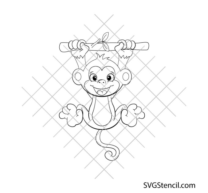Baby monkey svg | Cute monkey svg | Jungle animal svg