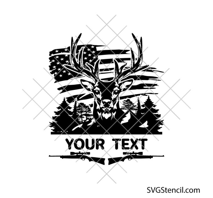 Deer hunting frame svg | Dad shirt svg | USA flag svg