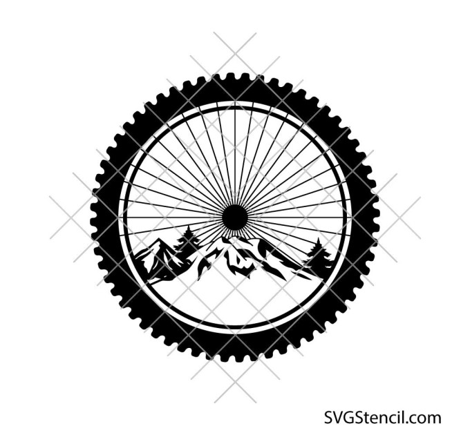 Nature in bicycle wheel svg | Mountain bike tire svg | Cycle wheel svg