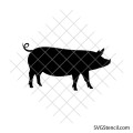 Pig svg | Pig silhouette outline | Farm animal svg