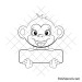 Cute monkey monogram svg | Baby monkey svg | Funny monkey name svg