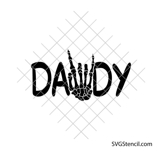 Daddy skeleton hand svg | Rock and Roll svg | Scary dad svg