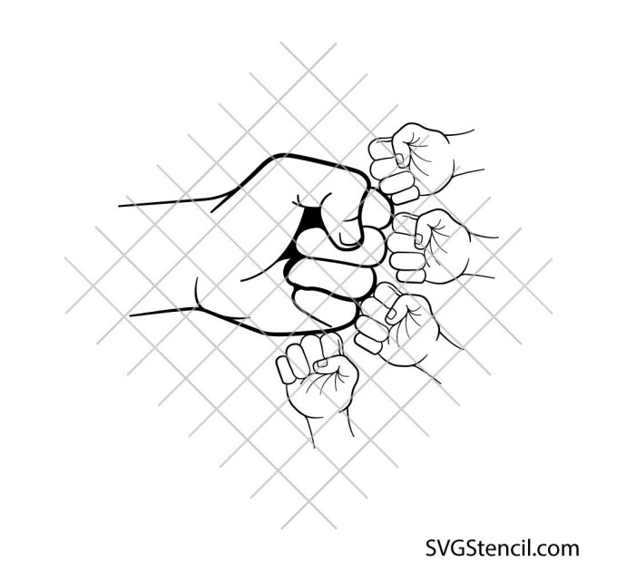 Dad fist bump svg | Dad and son svg | Baby toddler kid svg