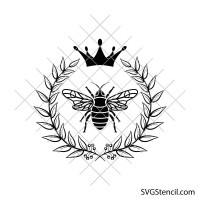 Crown bee wreath svg | Queen bee svg | Honey bee svg