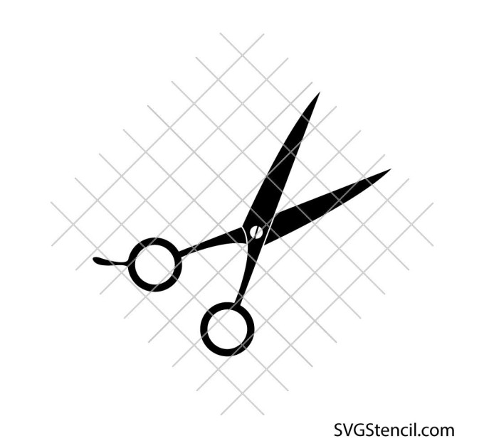 Hair cutting scissors svg | Barber tool silhouette cut file for Cricut & Silhouette