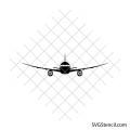Airplane front view svg | Commercial plane silhouette cut file for Cricut & Silhouette