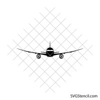 Airplane front view svg | Commercial plane silhouette cut file for Cricut & Silhouette