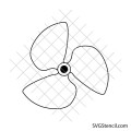 Boat propeller svg | Marine engine prop clipart | Outboard motor svg