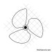 Boat propeller svg | Marine engine prop clipart | Outboard motor svg