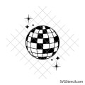 Disco ball svg | Retro party dance clipart | Sparkle disco sphere cut file