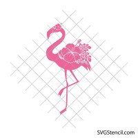 Flamingo with hibiscus svg | Tropical bird cut file | Summer cricut design