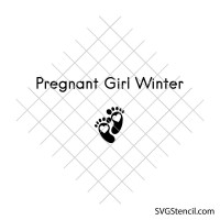 Pregnant Girl Winter svg | Baby footprints cut file for cricut and silhouette