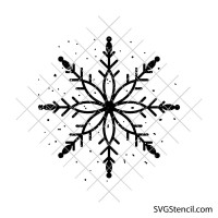 Distressed snowflake svg | Winter christmas snowflake clipart | Rustic holiday cut file for cricut and silhouette