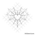Spider web heart svg | Spiderweb svg| Gothic decor svg