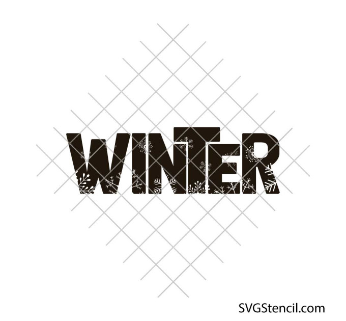Winter svg | Snowflake word design | Winter quote cut file for cricut and silhouette