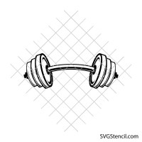 Barbell svg | Fitness gym workout cut file | Weightlifting cricut design