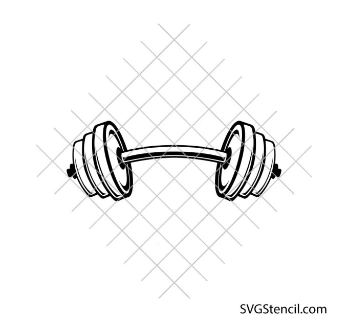Barbell svg | Fitness gym workout cut file | Weightlifting cricut design