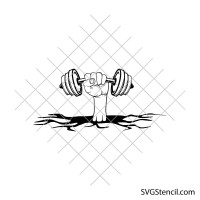 Power hand with dumbbell svg | Gym motivation cut file | Fitness workout cricut design