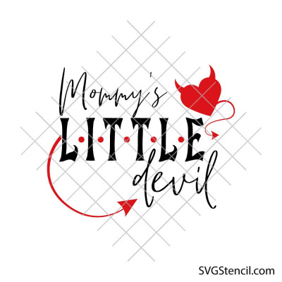 Mommys little devil svg | Funny toddler shirt design | Sarcastic kids quote svg