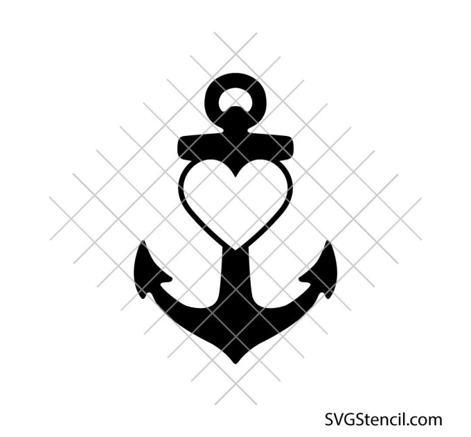 Anchor Heart svg | Nautical love | Beach wedding svg